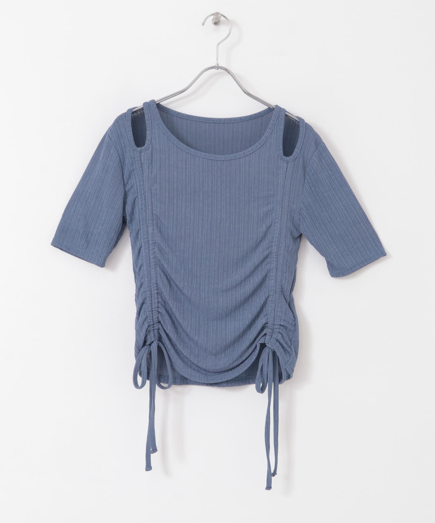 SENSE OF PLACE by URBAN RESEARCH「カットアウトシャーリングトップ(5分袖)」|Tシャツ・カットソー|