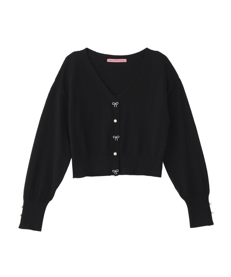 Maison de FLEUR Petite Robe「ビジューリボンカーディガン」|カーディガン|