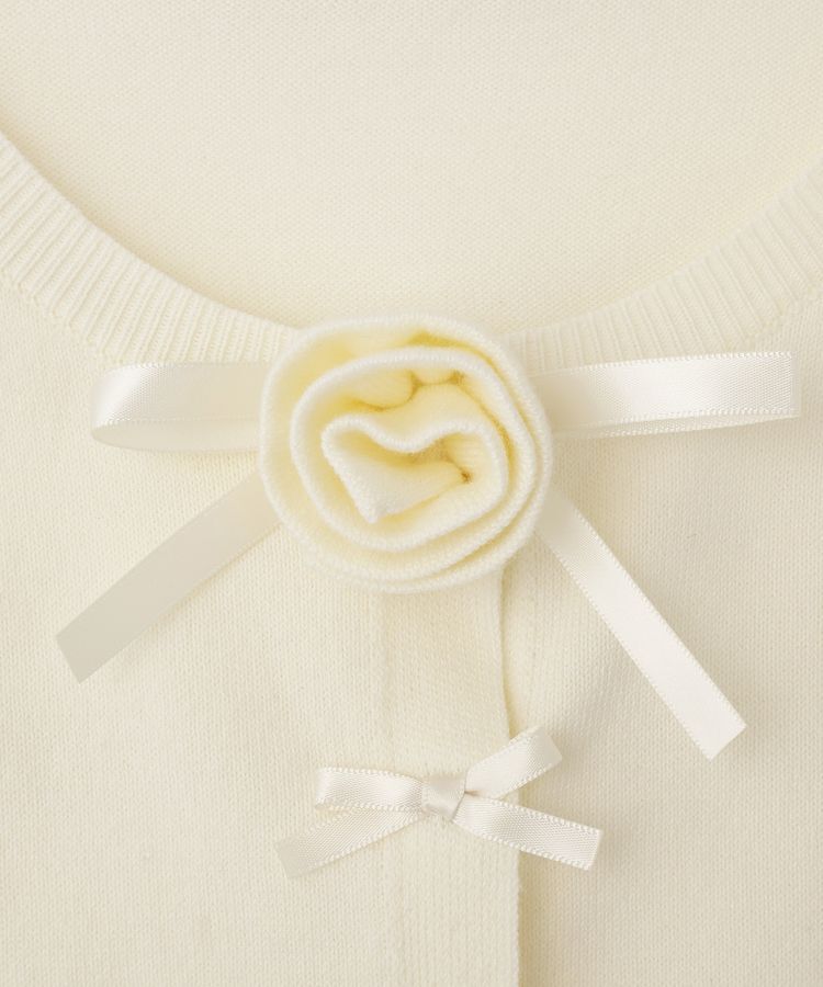 Maison de FLEUR Petite Robe「ローズニット半袖カーディガン」|カーディガン|