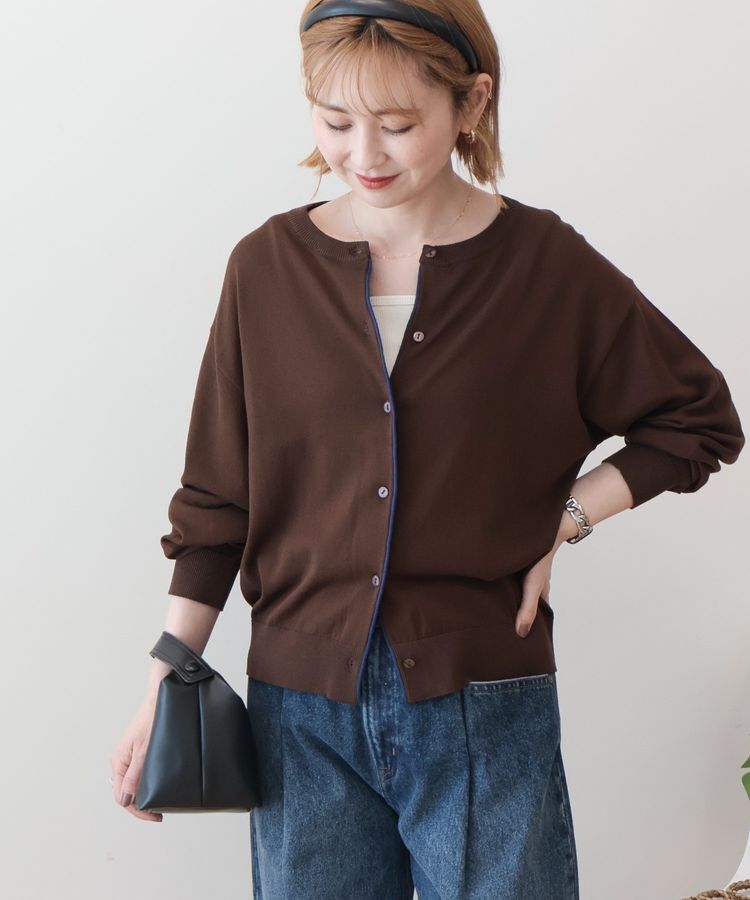 AMERICAN HOLIC「配色シアーカーディガン」|カーディガン|Brown