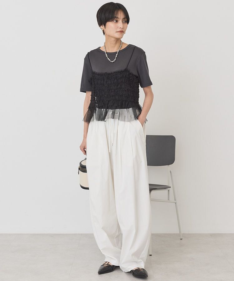 AMERICAN HOLIC「【2点セット】半袖Tシャツ＋チュールビスチェ」|Tシャツ・カットソー|
