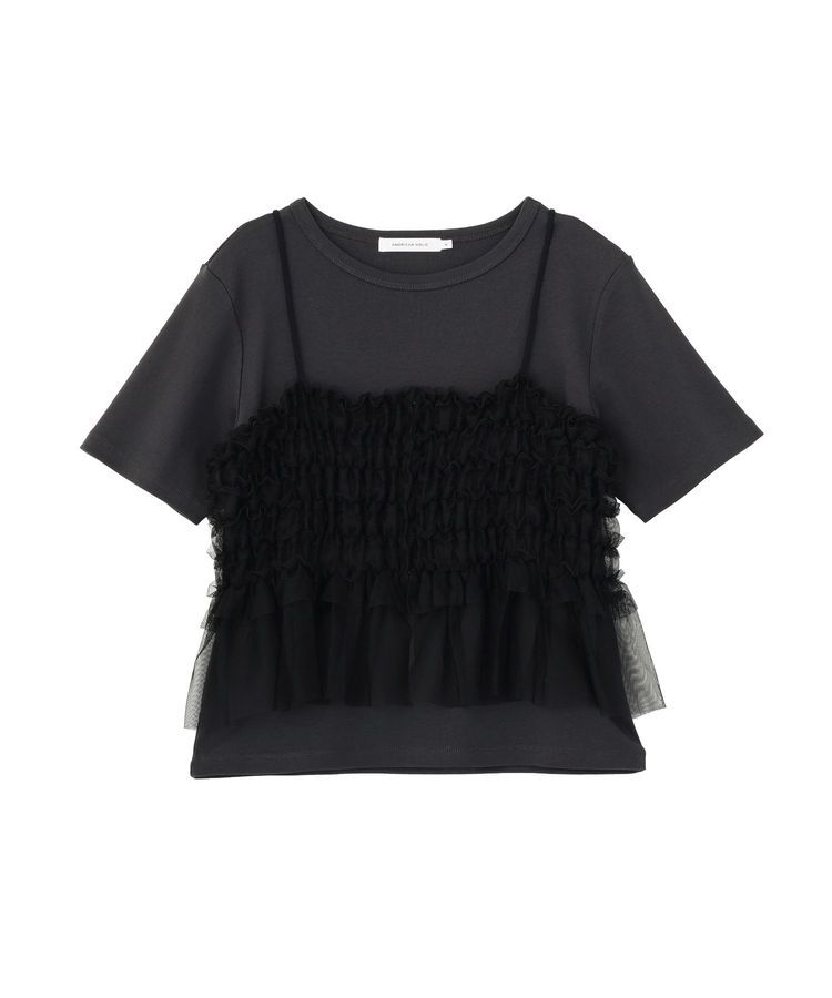 AMERICAN HOLIC「【2点セット】半袖Tシャツ＋チュールビスチェ」|Tシャツ・カットソー|