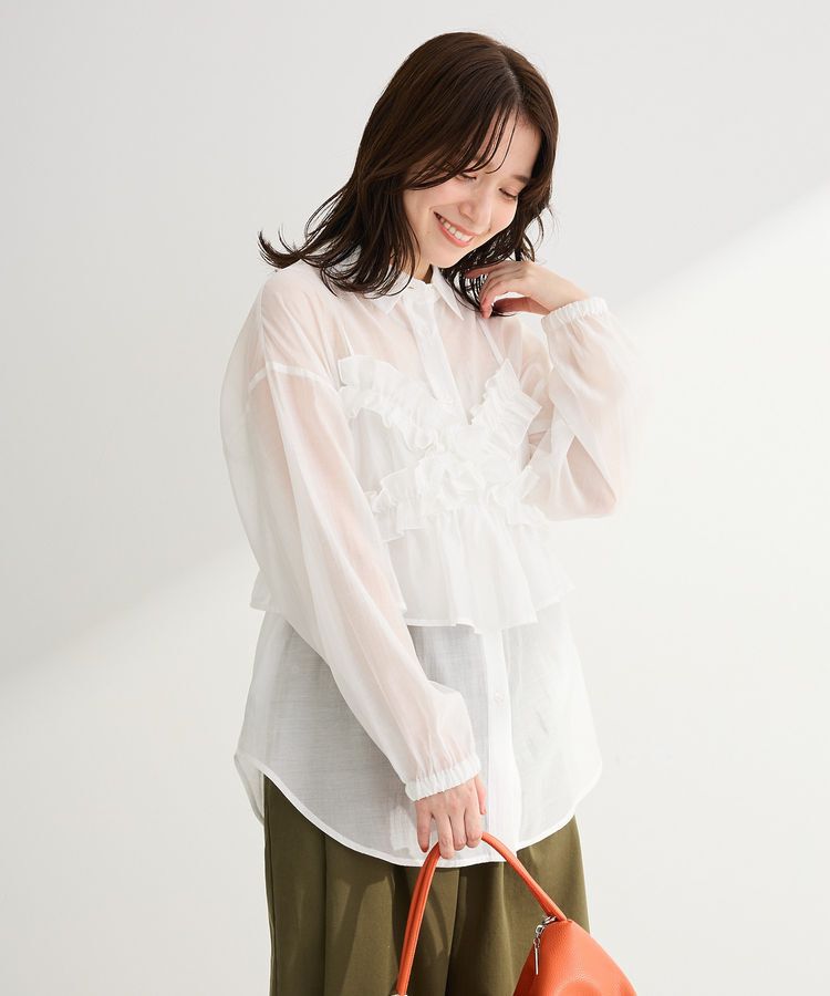 Green Parks「【WEB限定】SET2点フリルビスチェ+シャツチュニックⅡ」|シャツ・ブラウス|