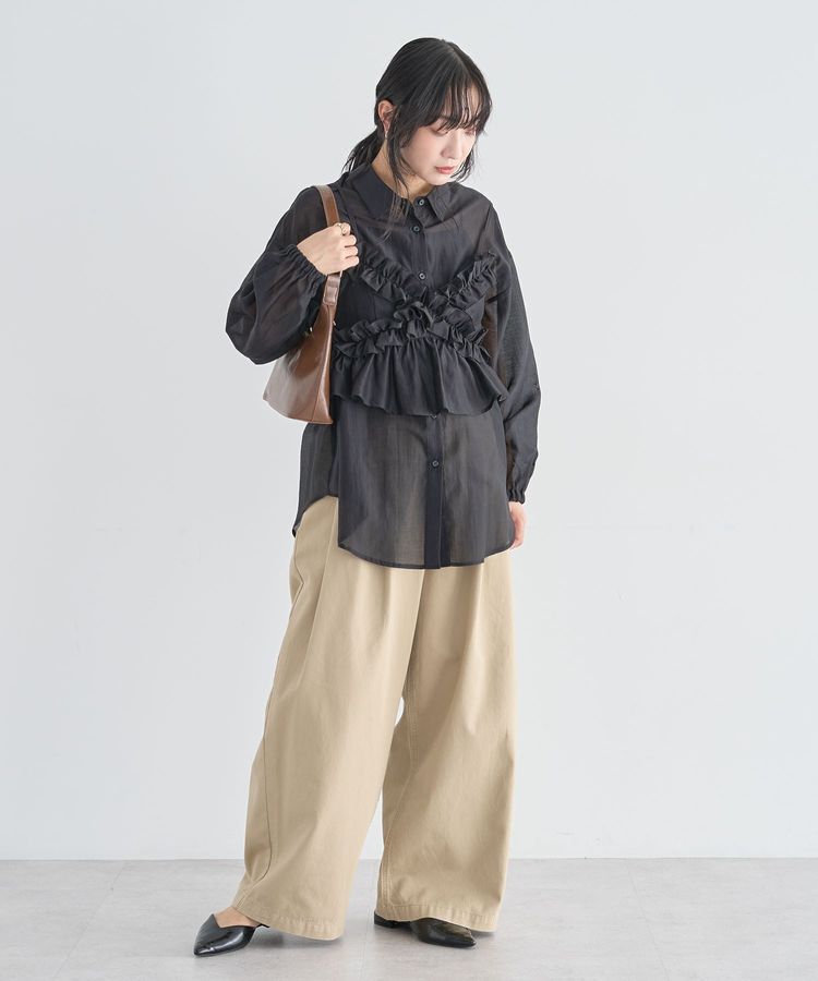 Green Parks「【WEB限定】SET2点フリルビスチェ+シャツチュニックⅡ」|シャツ・ブラウス|