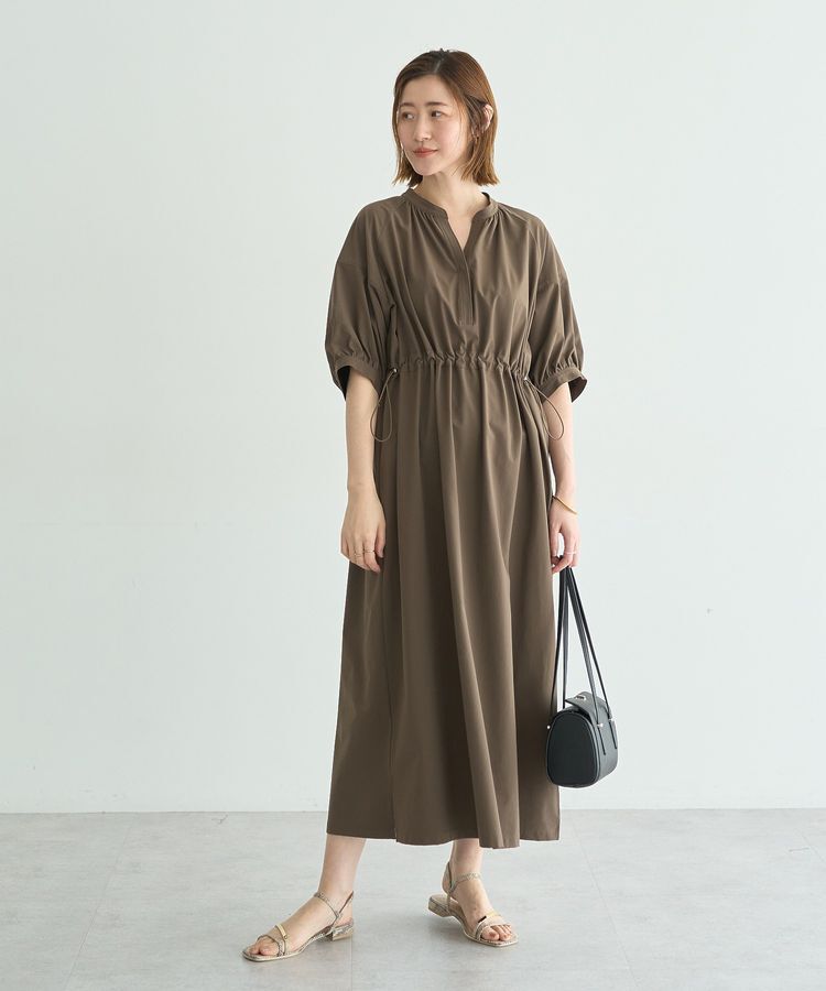 YECCA VECCA「【UVカット】ドロストギャザー袖ワンピース」|ワンピース|