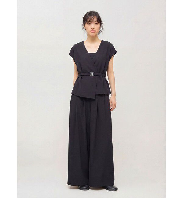 MIDIUMISOLID「MIDIUMISOLID for Ladies ノーカラージレ」|ベスト・ジレ|ブラック