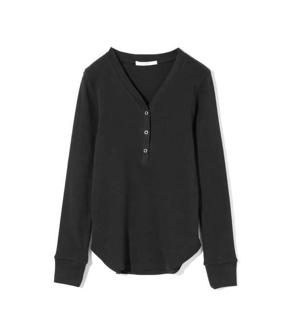 MIDIUMISOLID「MIDIUMISOLID for Ladies リブヘンリーネックプルオーバー」|Tシャツ・カットソー|ブラック