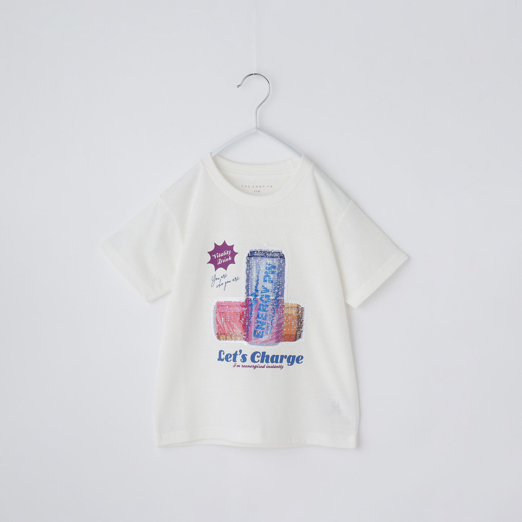 THE SHOP TK「【110－150】色が変わる！スパンコール半袖Tシャツ/洗える」|Tシャツ・カットソー|オフホワイト(003