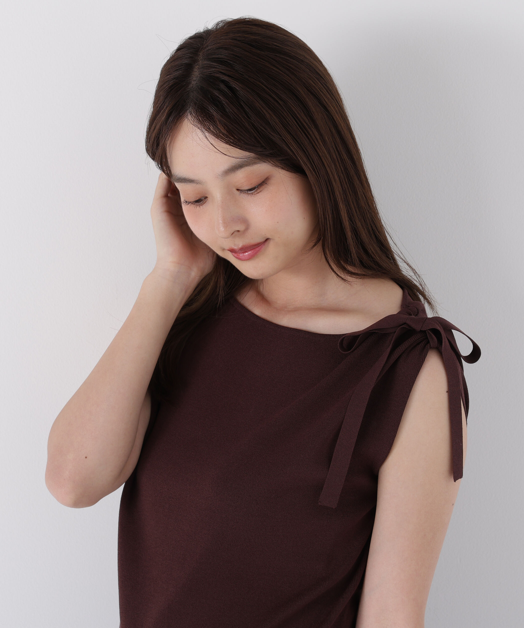 PROPORTION BODY DRESSING「肩リボンアシメニット」|ニット・セーター|