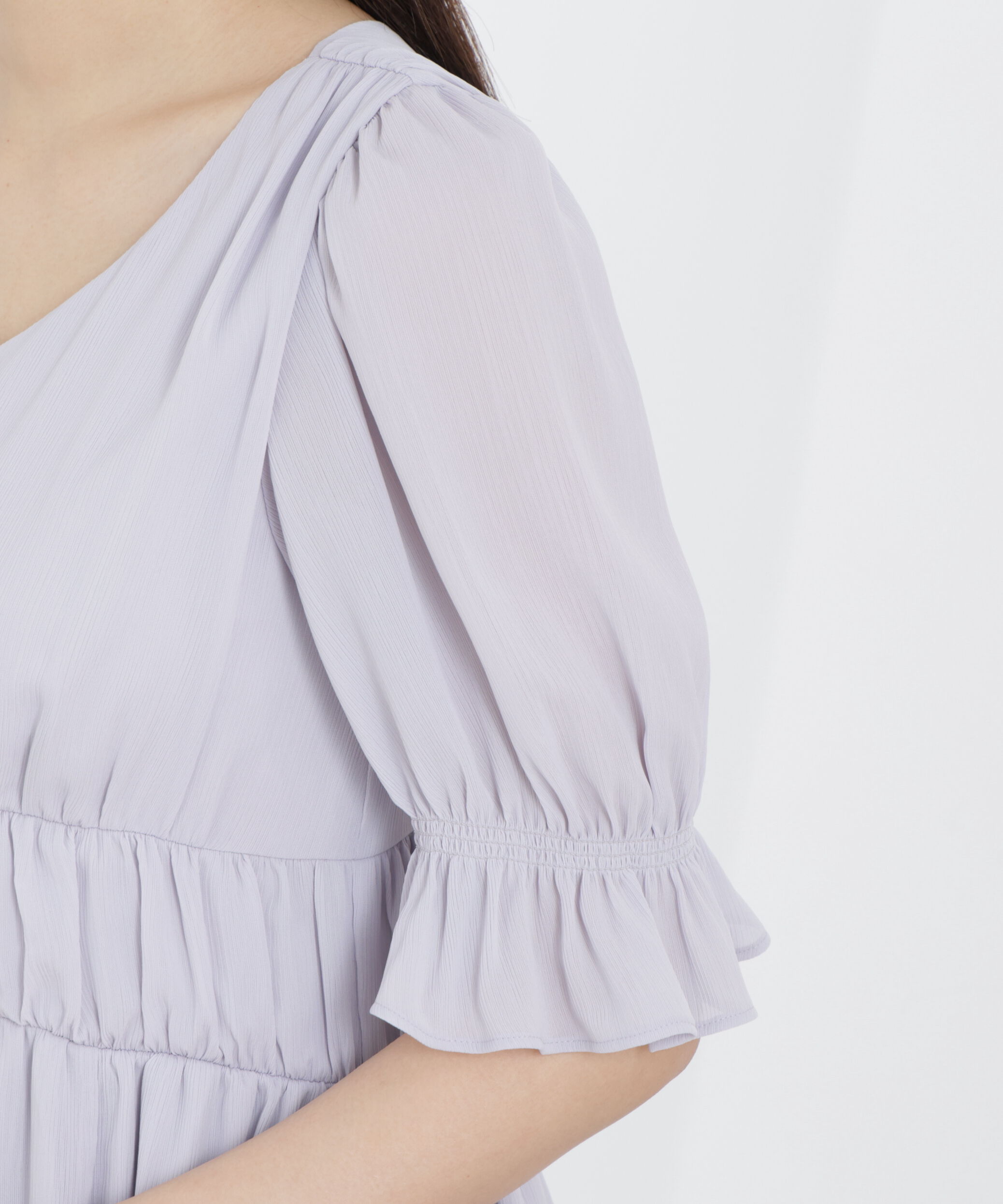 PROPORTION BODY DRESSING「シフォン楊柳ギャザーワンピース　26SS」|ワンピース|
