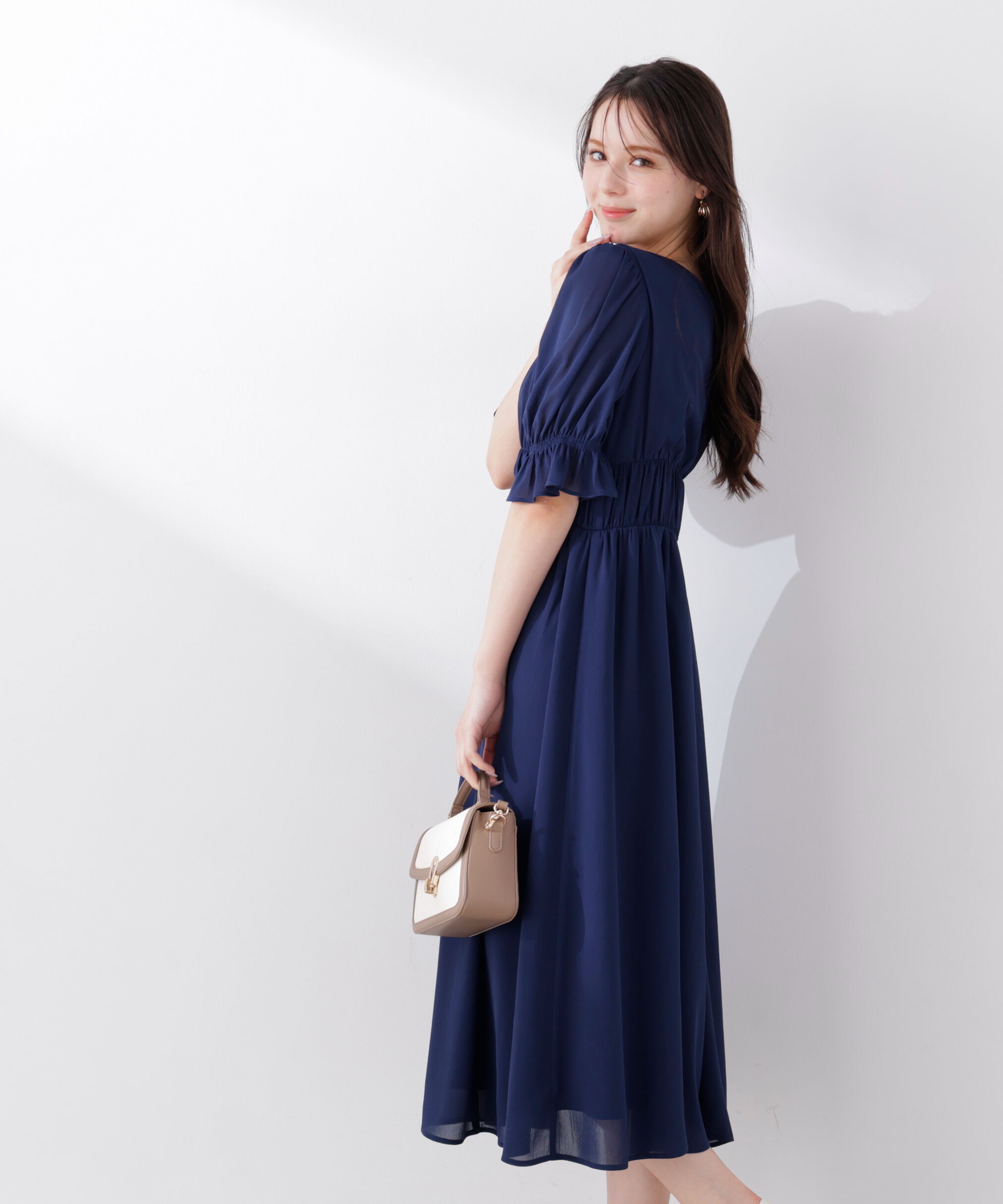 PROPORTION BODY DRESSING「シフォン楊柳ギャザーワンピース　26SS」|ワンピース|