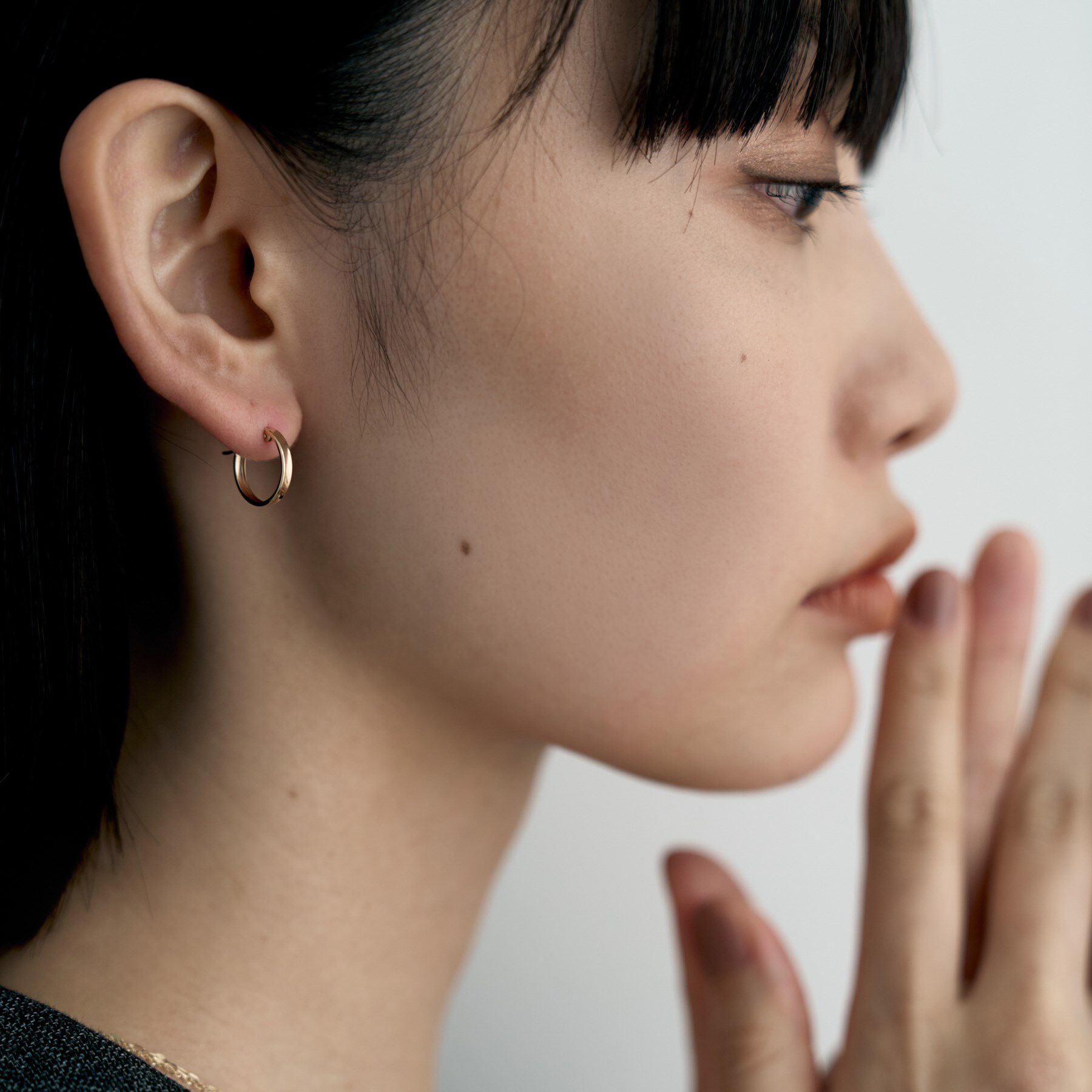 COCOSHNIK ONKITSCH「K10プレーンフープピアス」|ピアス|