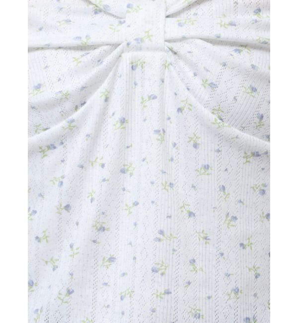 CALNAMUR「PETIT FLOWER RIBBON TSHIRTS/小花柄リボンTシャツ」|Tシャツ・カットソー|