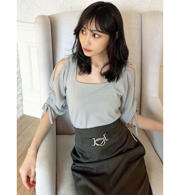 RESEXXY「ギャザースリーブカットトップス」|Tシャツ・カットソー|