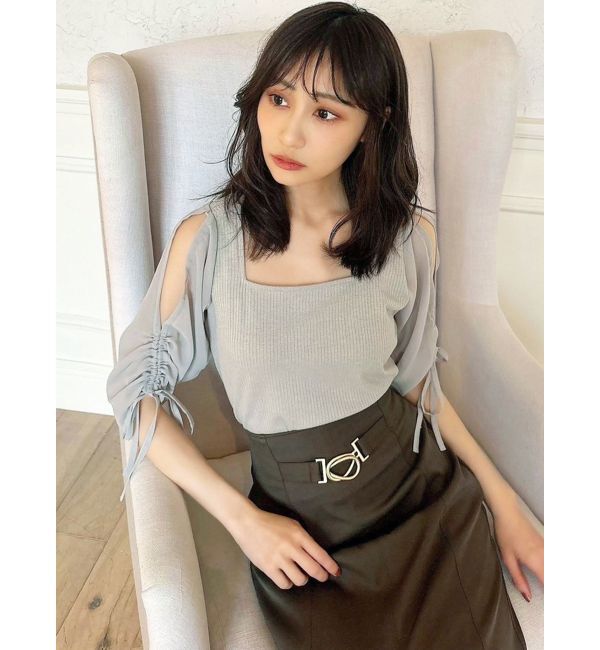 RESEXXY「ギャザースリーブカットトップス」|Tシャツ・カットソー|