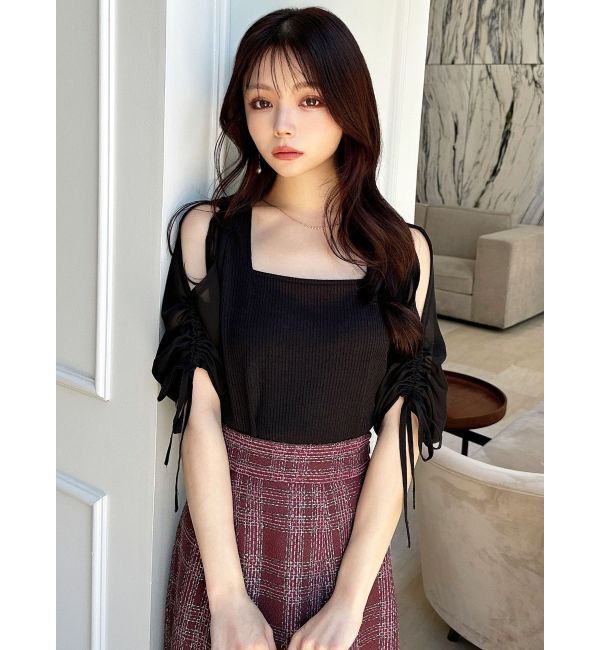 RESEXXY「ギャザースリーブカットトップス」|Tシャツ・カットソー|