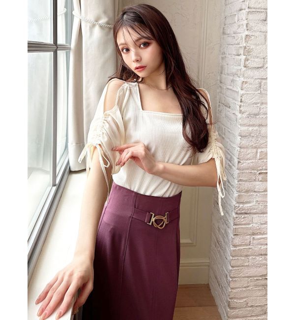 RESEXXY「ギャザースリーブカットトップス」|Tシャツ・カットソー|