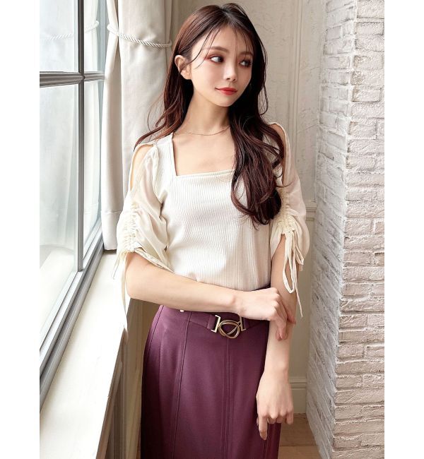 RESEXXY「ギャザースリーブカットトップス」|Tシャツ・カットソー|