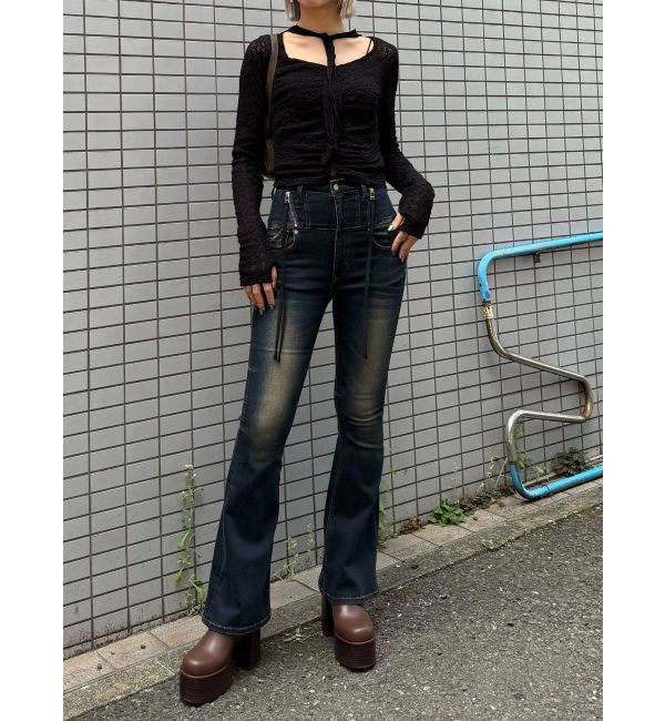 EMODA「フロントボタンタイトップ」|Tシャツ・カットソー|