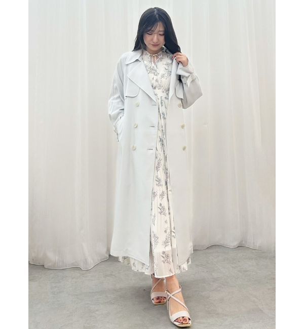 MERCURYDUO「花柄ラッフルプリーツティアードハーフスリーブワンピース」|ワンピース|