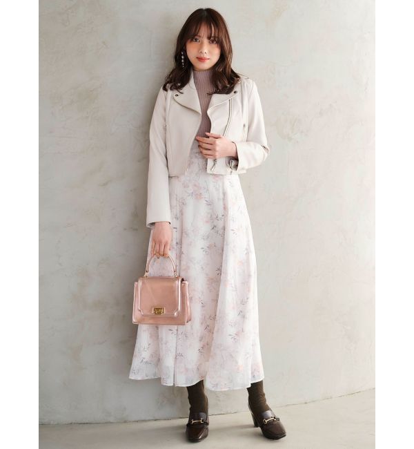 MERCURYDUO「レイヤード花柄ニットドッキングワンピース」|ワンピース|