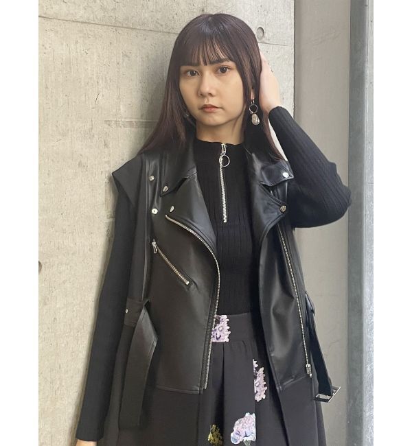 MURUA「ハーフジップリブニット」|ニット・セーター|