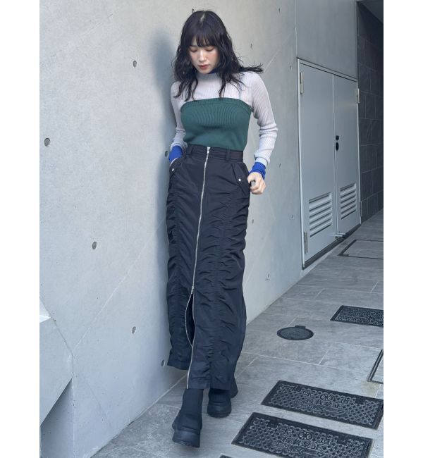 MURUA「ファスナースリットギャザースカート」|スカート|