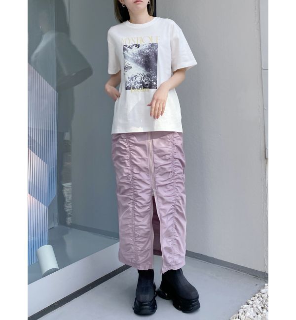 MURUA「ファスナースリットギャザースカート」|スカート|