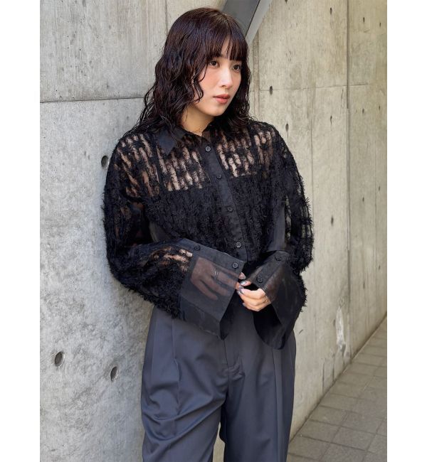 MURUA「レースクロップド2WAYシアーシャツ」|シャツ・ブラウス|