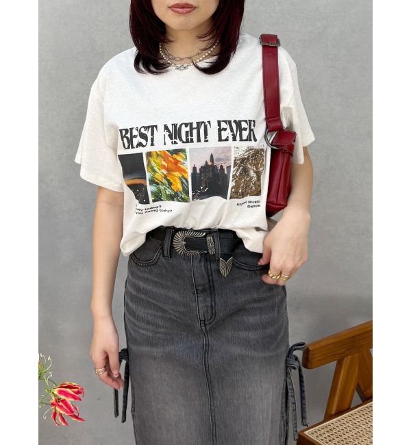 EVRIS「フロントフォトBIG Tシャツ」|Tシャツ・カットソー|ホワイト