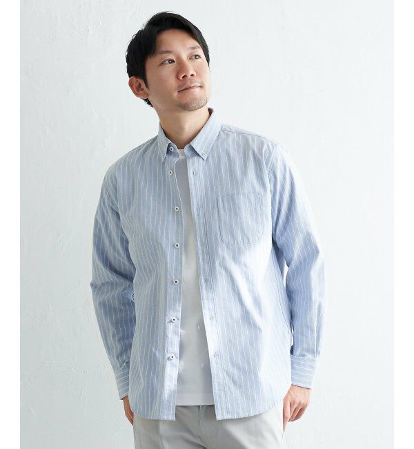 ikka「イージーケアオックスボタンダウンシャツ」|シャツ・ブラウス|スカイブルー