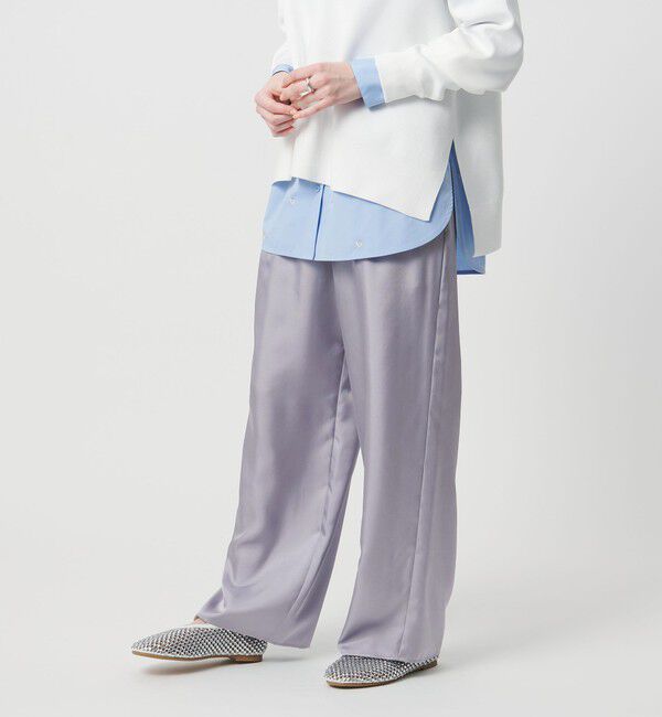 UNITED ARROWS「シルクライク イージーパンツ」|チノ|MD.GRAY