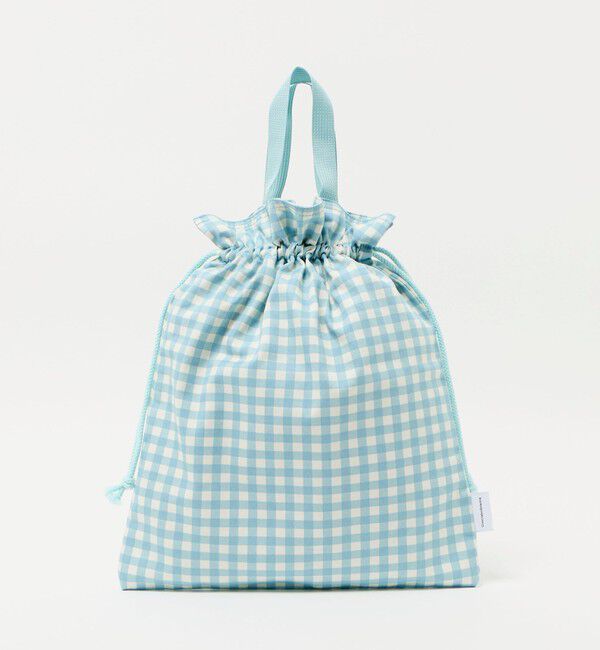 UNITED ARROWS green label relaxing「巾着バッグ（大）（ギンガム） / キッズ」|その他|LT.BLUE
