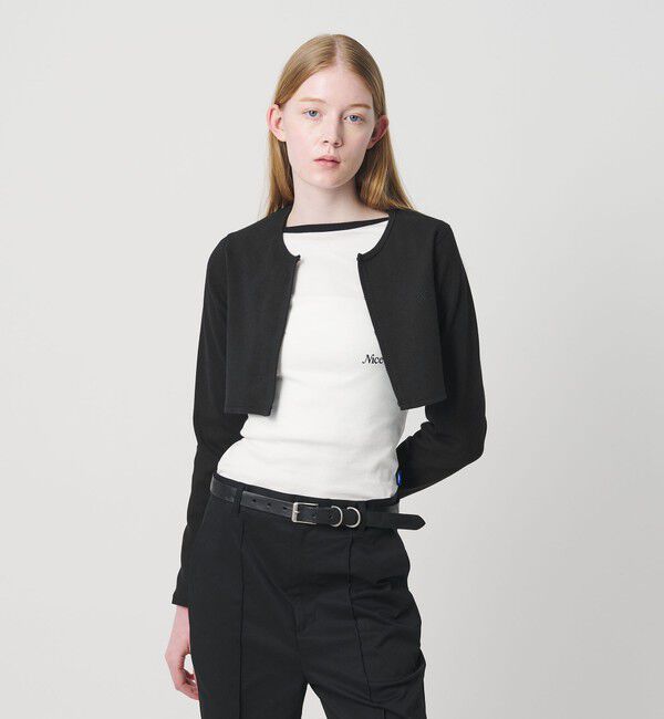 NICE WEATHER「＜NICE WEATHER＞ボレロ カーディガン」|カーディガン|BLACK