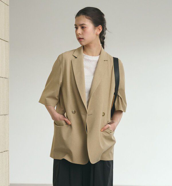 BEAUTY&YOUTH UNITED ARROWS「ハーフスリーブ ジャケット 吸水速乾 防シワ ウォッシャブル」|テーラードジャケット|
