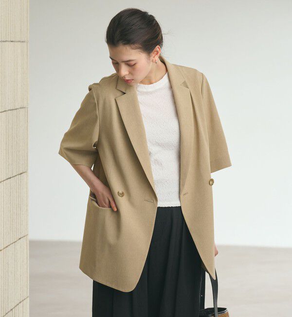 BEAUTY&YOUTH UNITED ARROWS「ハーフスリーブ ジャケット 吸水速乾 防シワ ウォッシャブル」|テーラードジャケット|