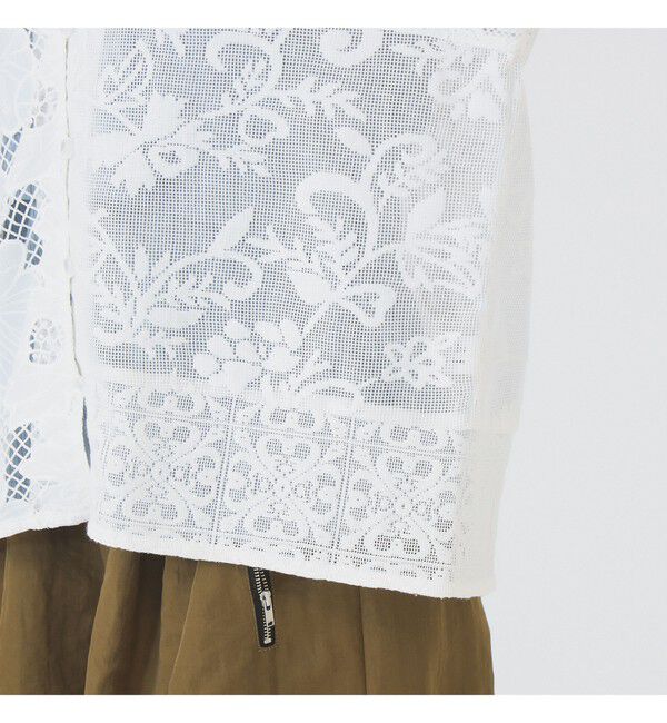 Ray BEAMS 「レース パッチワーク ハーフスリーブ  シャツ」|シャツ・ブラウス|