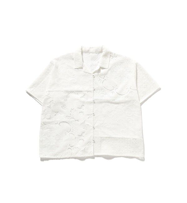 Ray BEAMS 「レース パッチワーク ハーフスリーブ  シャツ」|シャツ・ブラウス|