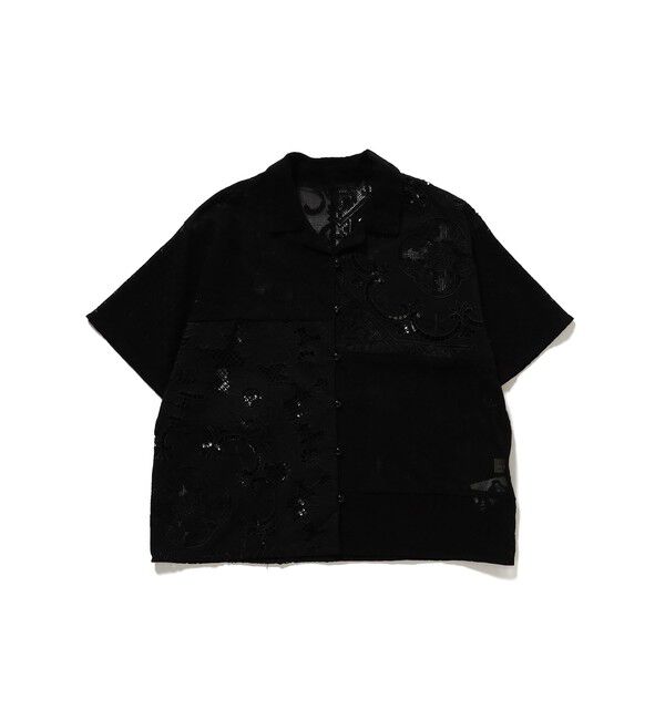 Ray BEAMS 「レース パッチワーク ハーフスリーブ  シャツ」|シャツ・ブラウス|