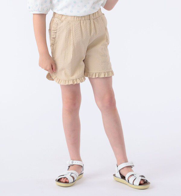 SHIPS KIDS「SHIPS KIDS:100～130cm /〈吸水速乾〉フリル ショート パンツ」|その他|ベージュ