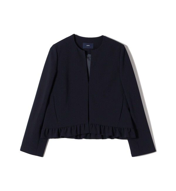 SHIPS for women「〈手洗い可能〉トリアセテート混 裾 フリル ジャケット（セットアップ対応）」|ノーカラージャケット|