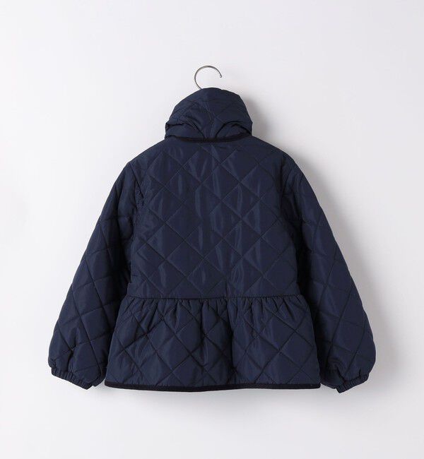 SHIPS KIDS「SHIPS KIDS:100～130cm /〈洗濯機可能〉 キルト ペプラム ジャケット」|ノーカラーコート|