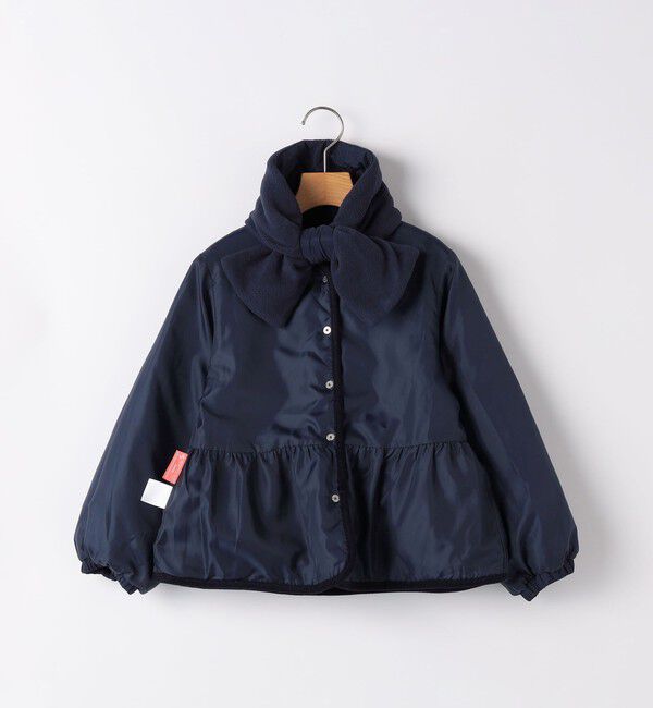 SHIPS KIDS「SHIPS KIDS:100～130cm /〈洗濯機可能〉 キルト ペプラム ジャケット」|ノーカラーコート|