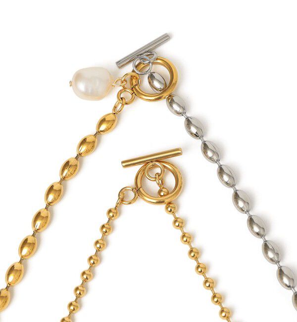 SHIPS for women「ステンレス コンビ カラー レイヤード ネックレス」|ネックレス|