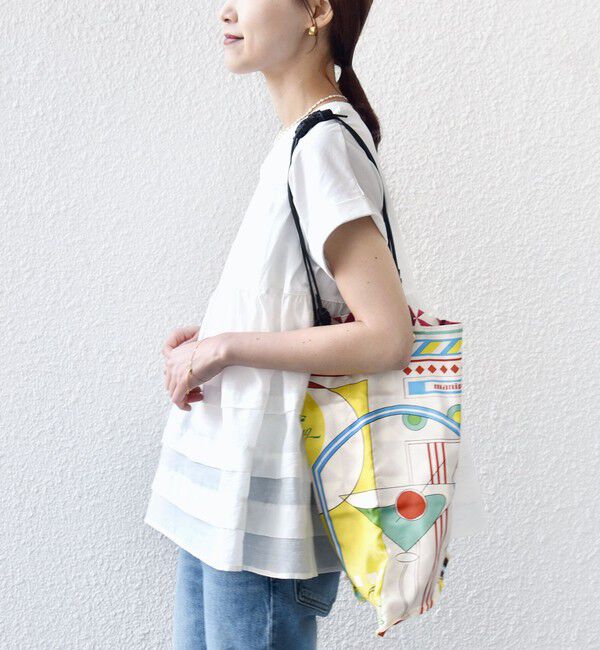 SHIPS for women「【WEB限定】〈手洗い可能〉布帛 コンビ ペプラム TEE」|Tシャツ・カットソー|