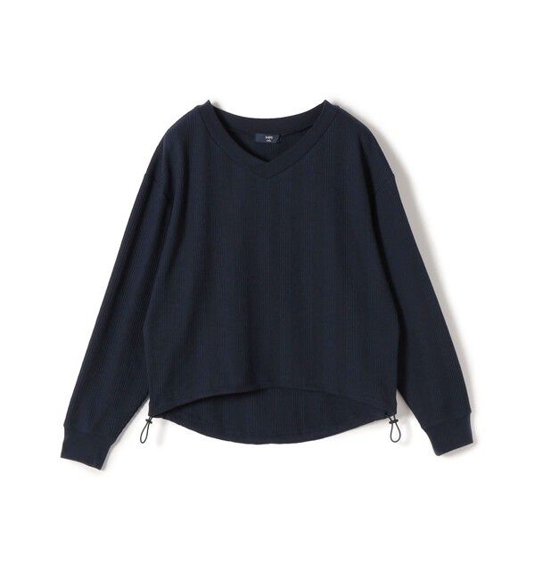 SHIPS Colors 「SHIPS Colors:〈手洗い可能〉変形ワッフル Vネック プルオーバー」|Tシャツ・カットソー|