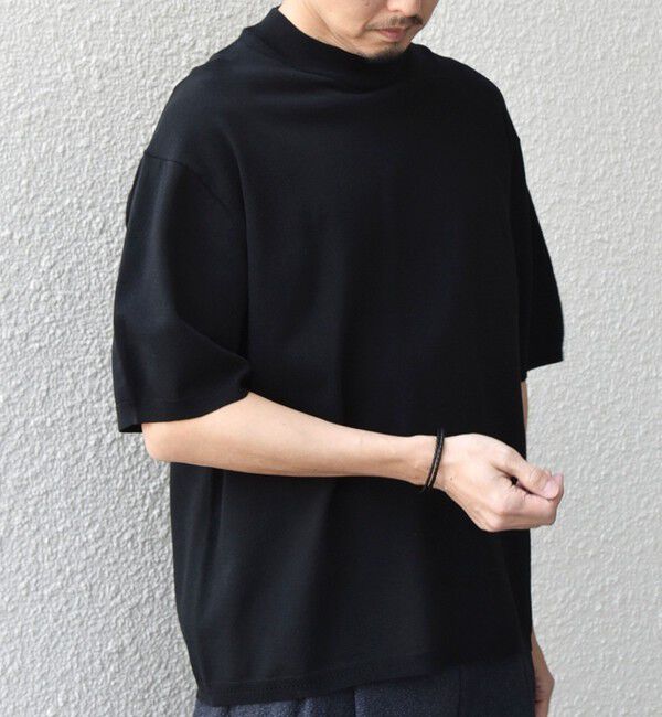 SHIPS any「SHIPS any:〈手洗い可能〉ハイゲージ ニット リネン ミックス モックネック 半袖 Tシャツ 26SS◇」|Tシャツ・カットソー|