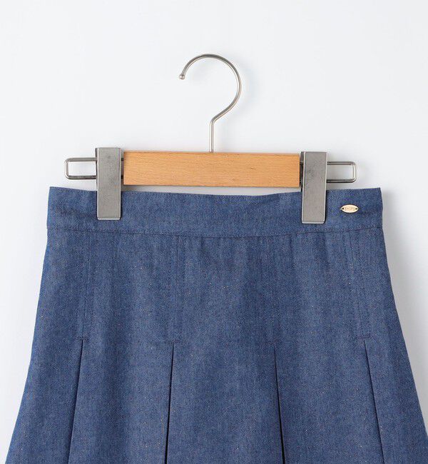 SHIPS KIDS「SHIPS KIDS:140～150cm /ラメ デニム プリーツ キュロット」|キュロット|