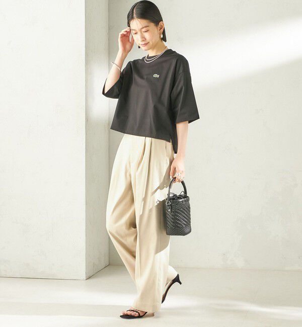 SHIPS for women「【SHIPS別注】LACOSTE:〈手洗い可能〉五分袖 TEE」|Tシャツ・カットソー|