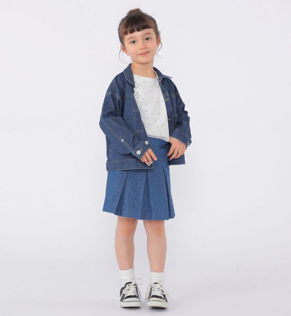 SHIPS KIDS「SHIPS KIDS:100～130cm /フラワー テキスタイル リブTシャツ」|Tシャツ・カットソー|